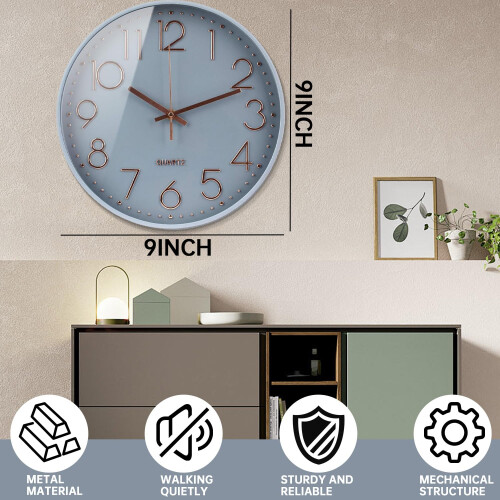 SINMI Wall Clock Battery Operated Silent Nonticking Wall Clock 85 Inch Mode 2