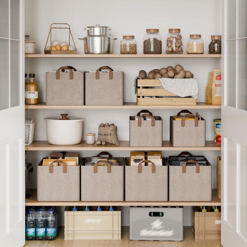 StorageWorks Storage Boxes Fabric Storage Baskets for Shelves Large Storage 2