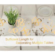 ddckj Happy Birthday Table Runner 28 cm x 10 m 80th Birthday Table Cloth Go