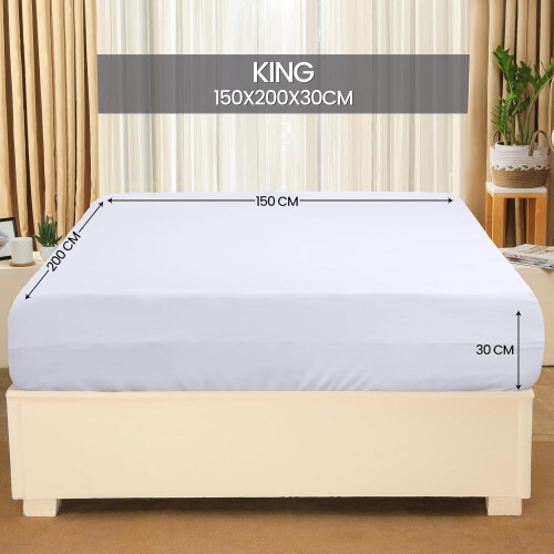 Utopia Bedding Fitted Sheet King  Bulk Pack of 20  White  12 Inch 30cm Deep 1