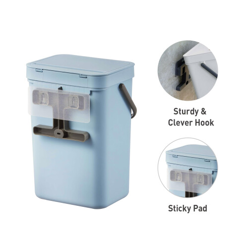 EKO Puro Extra Large CaddyWall Mountable or Hanging Titanium Blue BinPerfec 2