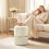 Homcom HOMCOM Round Pouffe Storage Footstool with Hidden Space, Beige 1