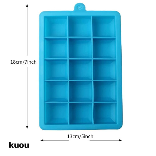 2 Packs Silicone Ice Cube Tray EasyRelease Ice Cube Moulds 15 Ice Cubs Per 1