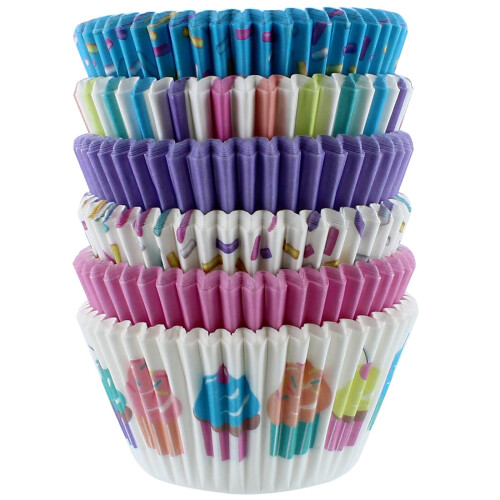 Baked with Love Pastel Cupcake Cases 50mm Baking Cups Multicoloured Greasep 1