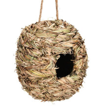 4 Stuks Hangend Vogelnesthuis voor Buiten, Bolvorm, Handgeweven, Gemaakt van Natuurlijk Gras, Perfect voor Tuin, Terras