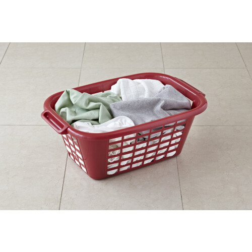 Addis Addis 508071 40 Litre Rectangular Laundry Basket Roasted Red 1