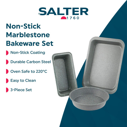 Salter Salter COMBO2126 Marblestone 3Piece Bakeware Set – NonStick Deep Roasting T 1