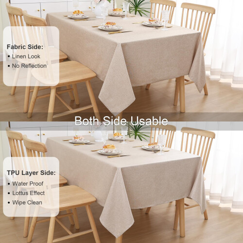 smiry Rectangular Table Cloth Wipe Clean 140x300 cm Wipeable Water Resistan 2