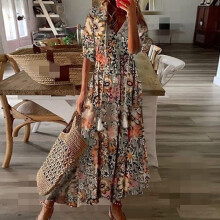 Boho-Maxikleider mit Print für Damen – Sommer, Strand und Urlaub