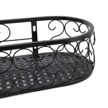 Portavaso in ferro nero da 6,5 cm per ringhiere, per interni, soggiorno