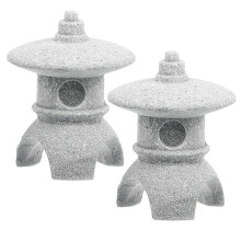 2 stuks miniatuur pagodebeeldjes in Japanse stijl, pagodelantaarnbeeldjes