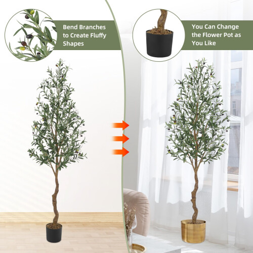Aptliton 6FT Artificial Olive Tree 180cm Large Tall Fake Plants Artificial 2