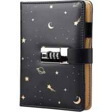 Carnet en cuir avec serrure, classeur à reliure papier réutilisable à mot de passe