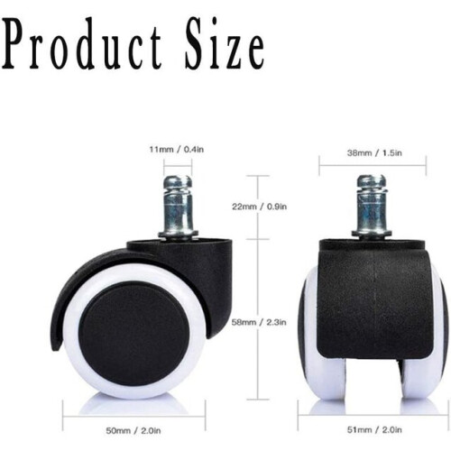 (2 packs)parts casters, silent universal office chair casters, pack