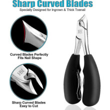 Las tijeras para uñas de los pies que usan los podólogos sirven para recortar las uñas gruesas y encarnadas.
