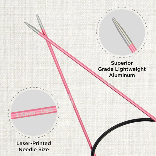 KnitPro Zing Fixed Circular Needles 40" (100cm) | Size 2.00mm 1