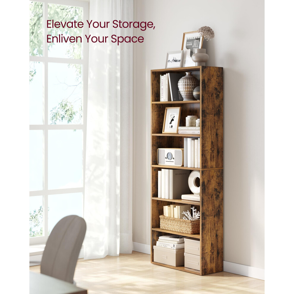 Vasagle Bookshelf 6Tier Bookcase Storage Shelving Unit Display Shelf With O
