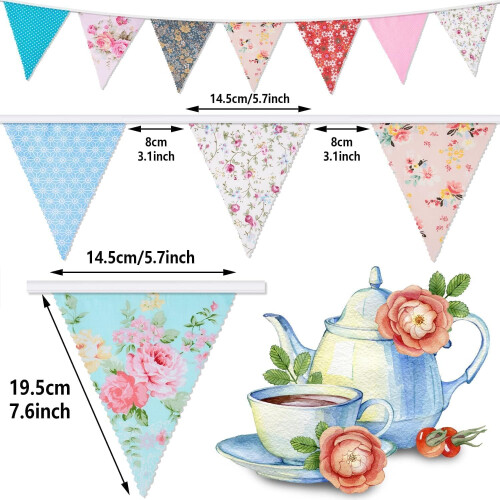 Orifinter 45.9ft Fabric Bunting - 46 Flags Vintage Bunting Banner + Dr 2