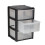3 Drawer Plastic Storage Tower Unit, Black & Clear - Tontarelli 2