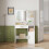 Hzuaneri Dressing Table with Mirror and LED Light Vanity Table Makeup Vanit 5