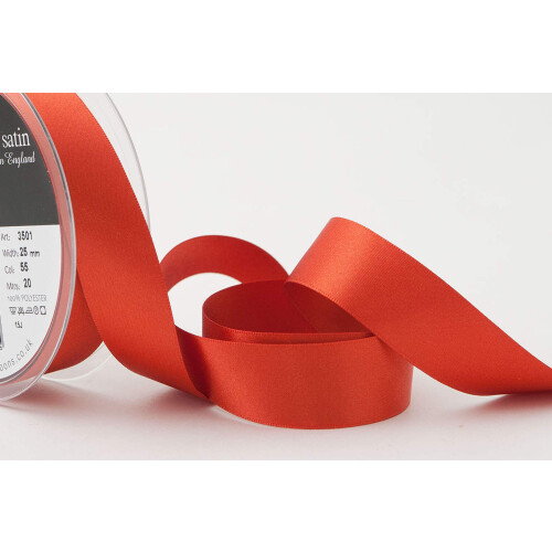 Berisfords Double FACE Poly Satin Ribbon Rust 105x105x3 cm 1