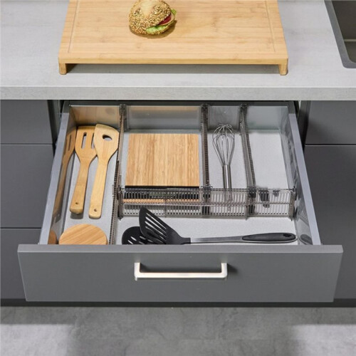 Drawer Divider Adjustable Length From Kitchen Storage, Organiser, Plastic, Clear,6pcs 2