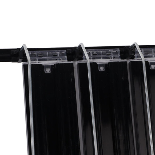 Dispensador de bebidas automático preto com 31 cm / 12,2 polegadas de largura e ajustável.