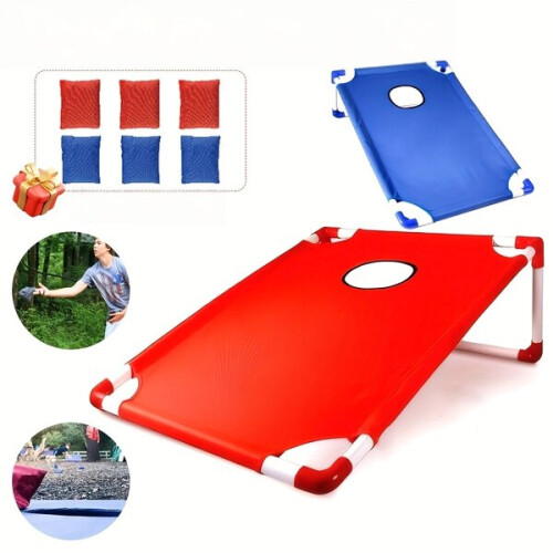 Set da gioco Cornhole portatile con tabellone e 6 chicchi di mais