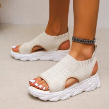 42Beige-685-sandali estivi da donna in rete, scarpe casual