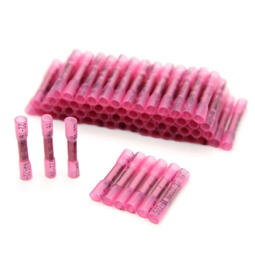 100/50PCS Conector Termoencolhível Elétrico 22-16 AWG Gn