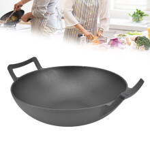 Poêle à griller en fonte, 32 cm, wok antiadhésif épais, d