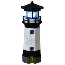 Faro LED de resina negra de 12 pulgadas con energía solar