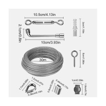 Conjunto de 30 m de fio de aço de 3 mm, aço inoxidável 304, tensão em V