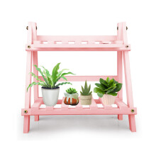 Support Ă pots de fleurs en bois blanc, rangement pour pots de fleurs, support Ă pots de fleurs Ă 3 niveaux