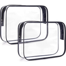 Lot de 2 trousses de toilette transparentes Omo, pour l'eau.