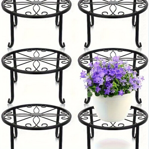 6 supporti per piante vintage in metallo nero – Resistenti e antiruggine