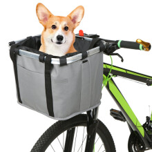 Cesta plegable para bicicleta con diseño floral para mascotas pequeñas