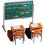 13pcs  Study Supplies Set, Including Tables, Chairs, Backpacks, Blackboards, and Books,Parent Child Interact Model 1