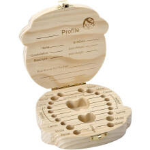 Houten tandendoosje voor kinderen, schattig bewaardoosje voor melktanden, handgemaakt souvenir