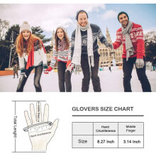 Damen-Strickhandschuhe mit Touchscreen-Funktion und winterlichem Schneeblumenmuster