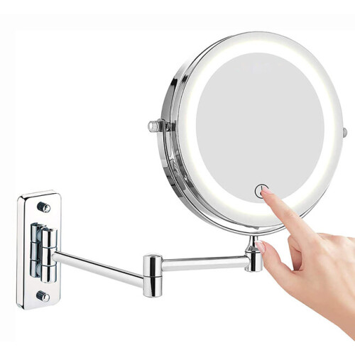 Wall-mounted cosmetic mirror, double-sided magnification for home