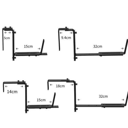 Support de jardinière réglable pour rambarde de terrasse, fixation robuste