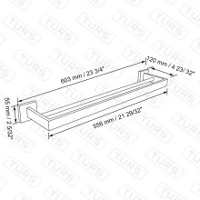 Porte-serviettes de salle de bain Hetang Yuese de 58 cm (23 pouces) avec poignée à deux barres