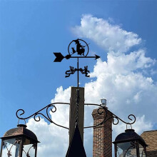 Hetang Yuese Witch and Cat Weather Vane Stainless Metal Weather Vane