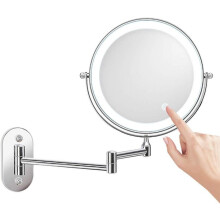 Miroir grossissant mural Hetang Yuese 8 pouces x10, éclairage LED pour maquillage
