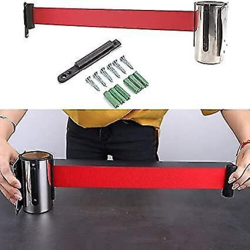 Barrière de sécurité rétractable de 2 m, en acier inoxydable.
