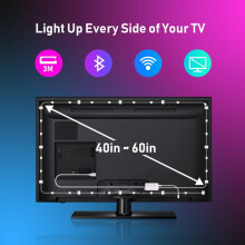 Bande LED RGB Wi-Fi Smart TV rétroéclairée USB 5V IP44 Ambiant Sm