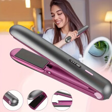 2 in 1 USB Rechargeable Hair Straightener and Curler – Fast Heat