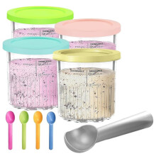 4er-Pack 24-Oz-Pints für CREAMi Deluxe NC500 NC501 Serie, Ersatzbehälter mit Deckel, BPA-Frei und Spülmaschinenfest