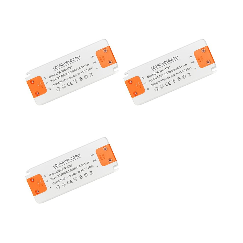 3X Led Transformer 12V Power Supply,Transformer 230V To 12V Led,36W 3A Led Driver Transformer 4713527112694